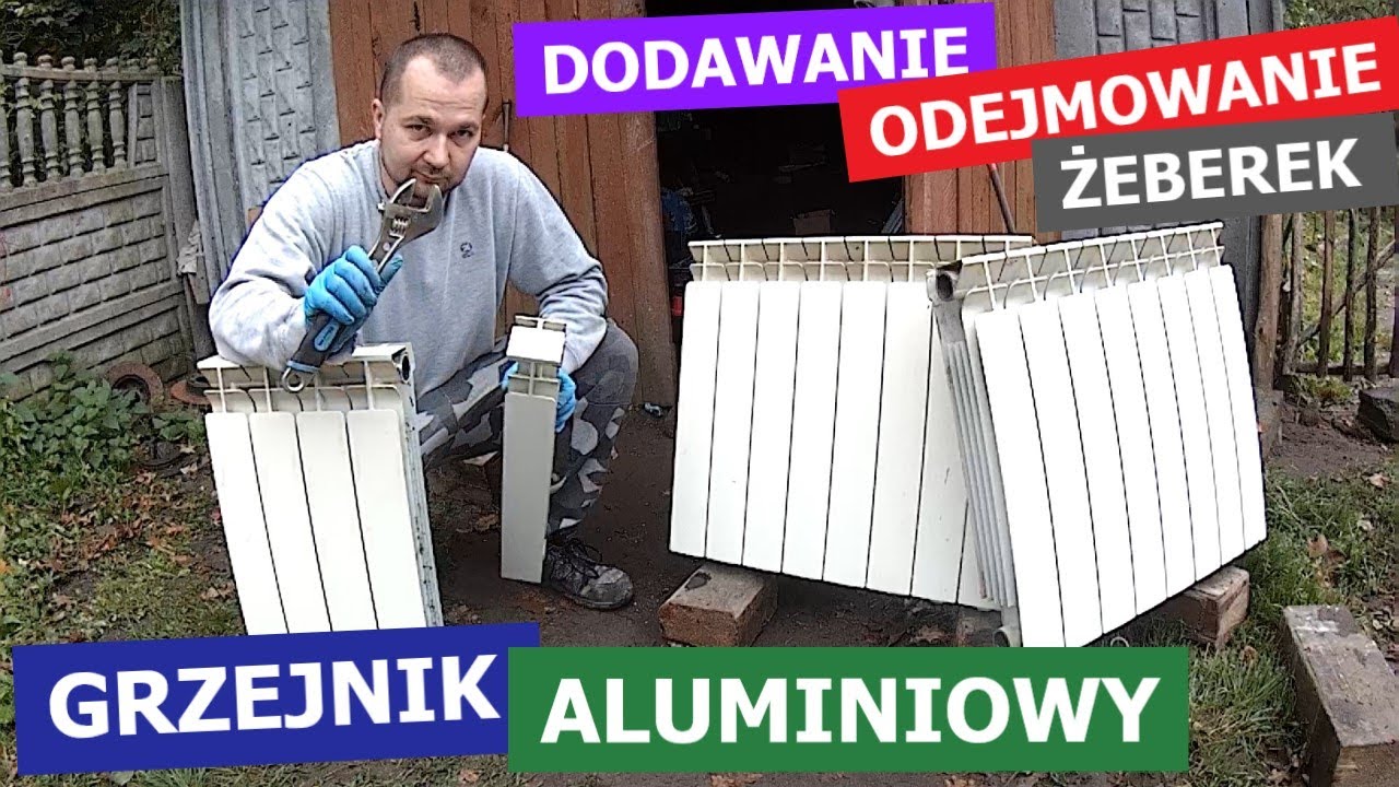 Grzejnik aluminiowy - zapowietrzony. Dodawanie i odejmowanie żeberek. Centralne ogrzewanie