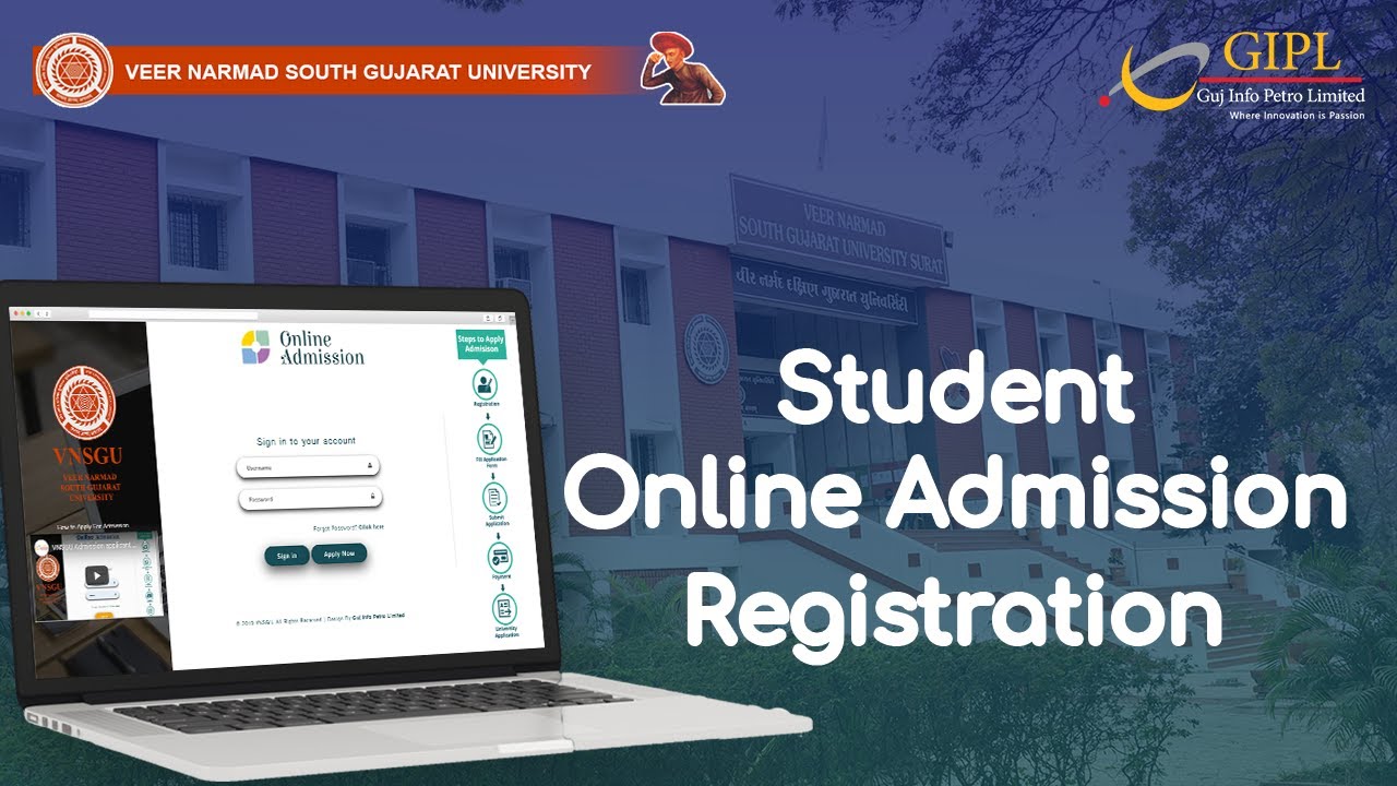 VNSGU Student Online Admission Registration