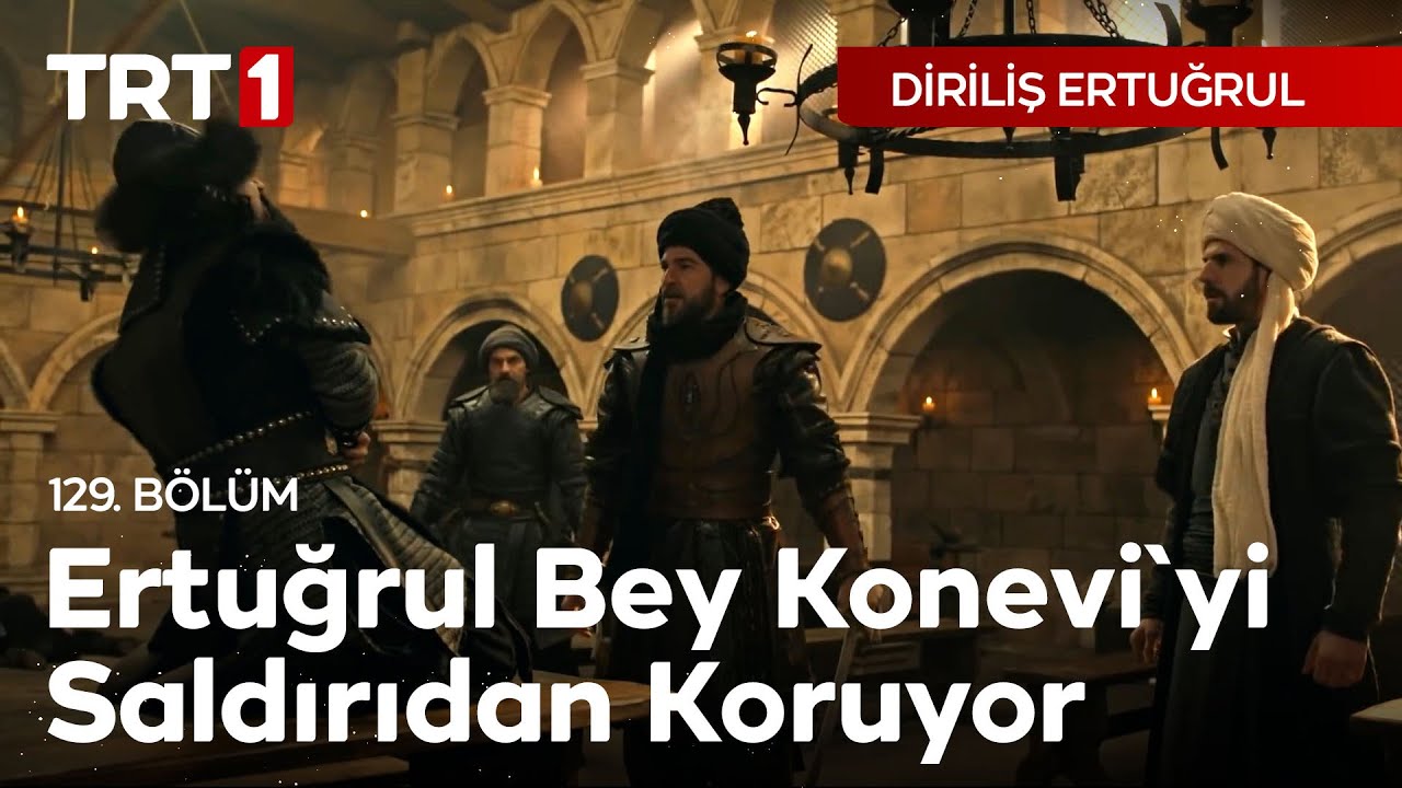 Diriliş Ertuğrul 129. Bölüm - Ertuğrul Bey, Konevi'yi saldırıdan koruyor.