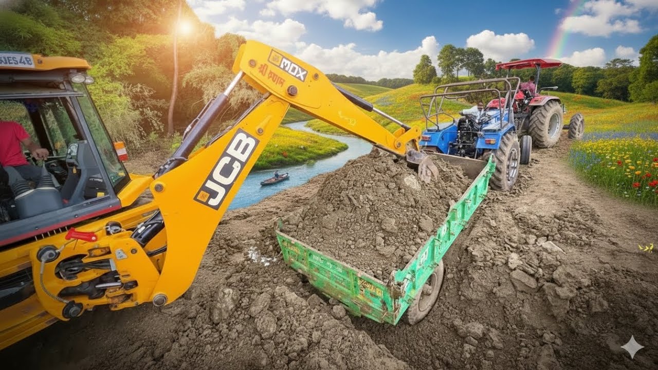 ট্রাক্টর ভার্সেস জিসিবি 😱TRUCK VS JCB 😱Who Will Win #ট্রাকড্রাইভার#ট্রাকচালক#jcbvideo#jcb#trending