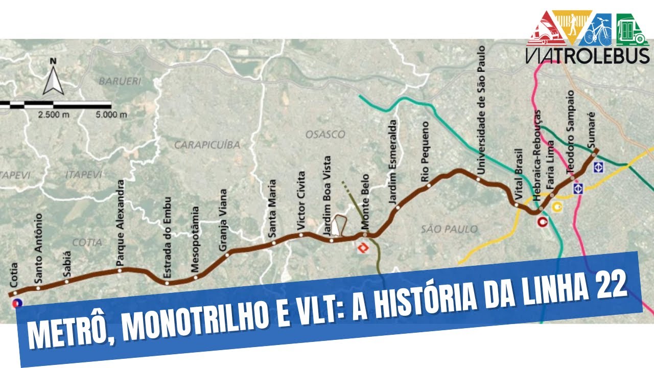 CONHE&Ccedil;A O TRAJETO DA LINHA 22 DO METR&Ocirc; ENTRE SP E COTIA