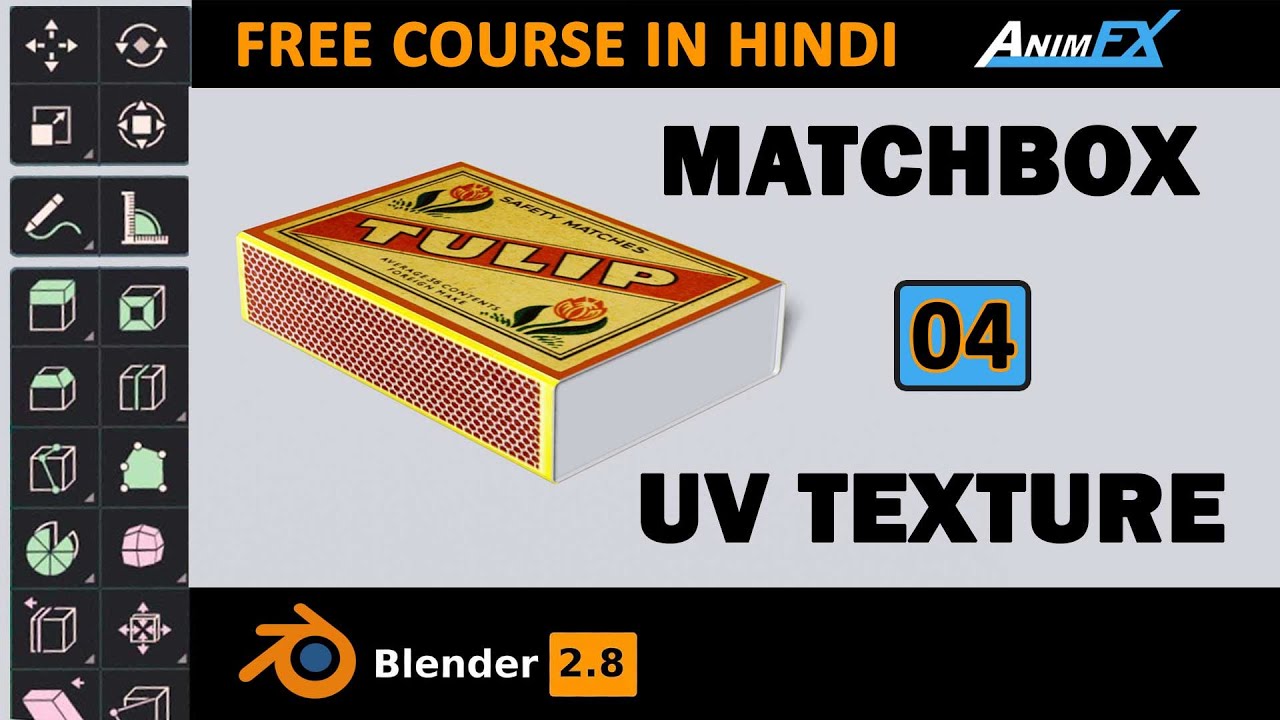 UV Unwrapping Matchbox Texture in Blender 2.8 | Blender 2.8 Course in Hindi