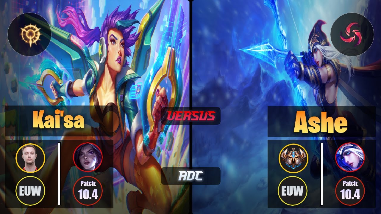 Rekkles KAI'SA (ADC) [Press the Attack] VS ASHE - Challenger EUW Patch 10.4