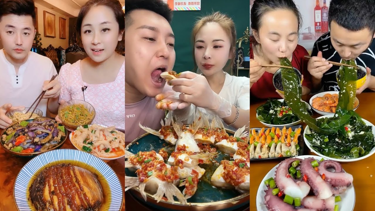 CHINESE FAMILY FOOD MUKBANG가족먹방 영상모음🍜/중국가족 먹방/돼지껍데기,닭날개,만두/Couple Eating Show/Mukbang Eating Show