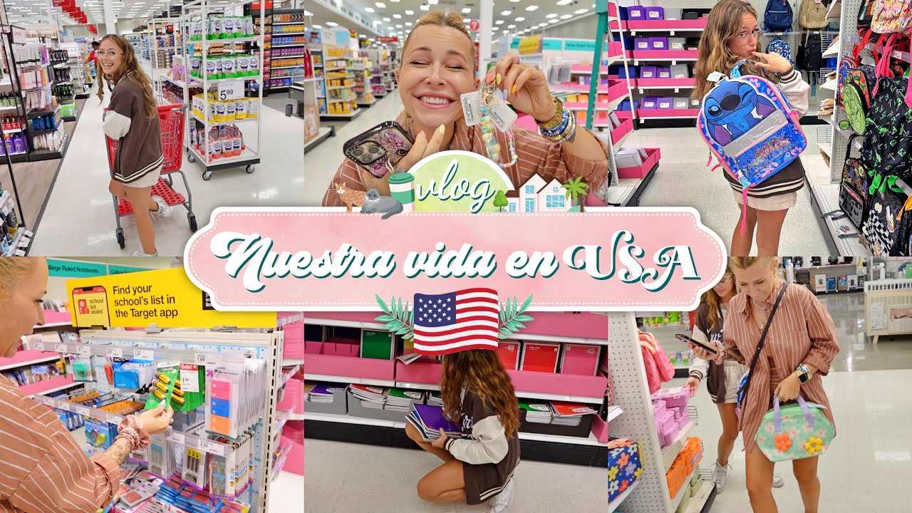 🇺🇸 Comprando MATERIAL ESCOLAR en ESTADOS UNIDOS para la VUELTA al COLE 2024 | vida en USA VLOG