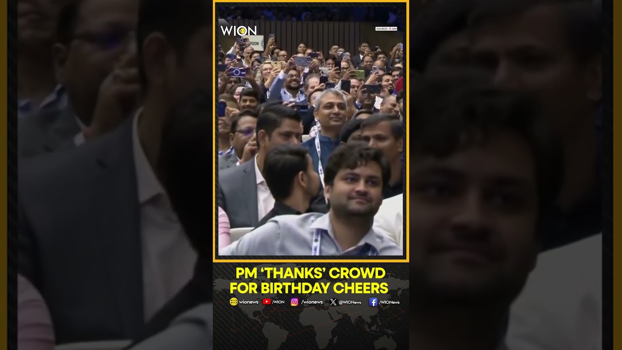 MOMENT: PM Modi &lsquo;Thanks&rsquo; Crowd For Birthday Cheers At SEMICON India 2026 | WION Shorts