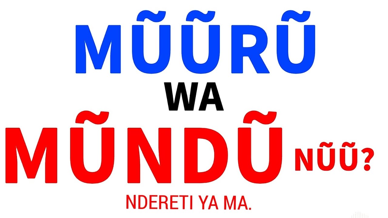 MŨŨRŨ WA MŨNDŨ NŨŨ?  - HAPPY SABBATH.