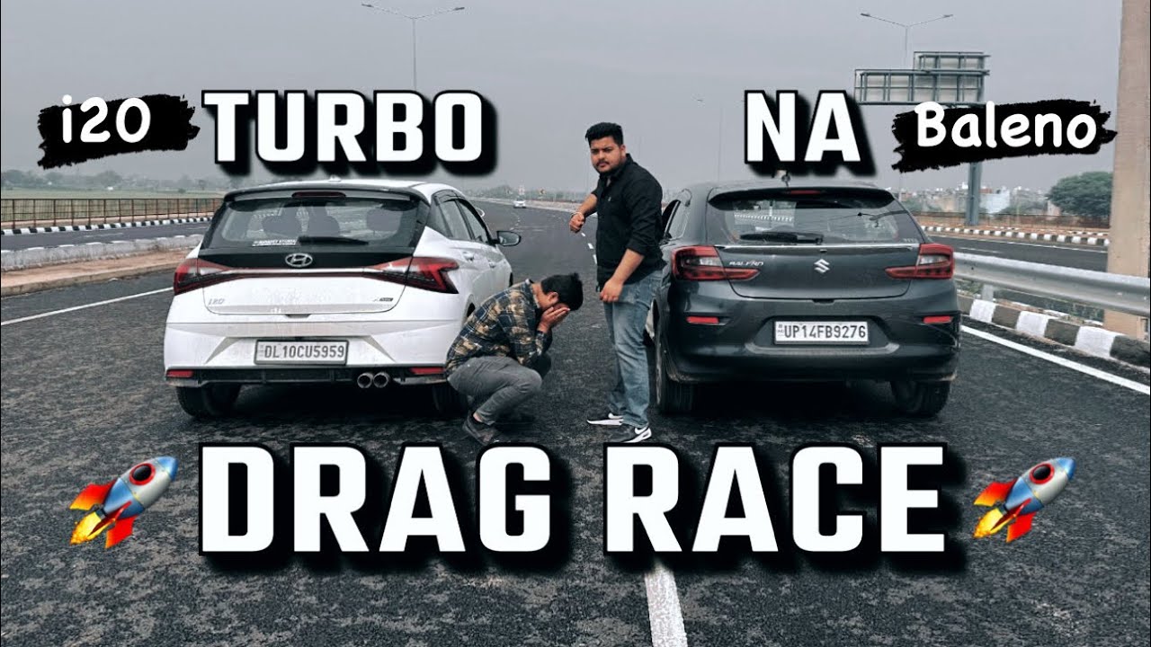 i20 N-LINE vs BALENO: DRAG RACE! Turbo kisi kaam ka nai🤓 #hyundai #marutisuzuki #baleno #i20nline