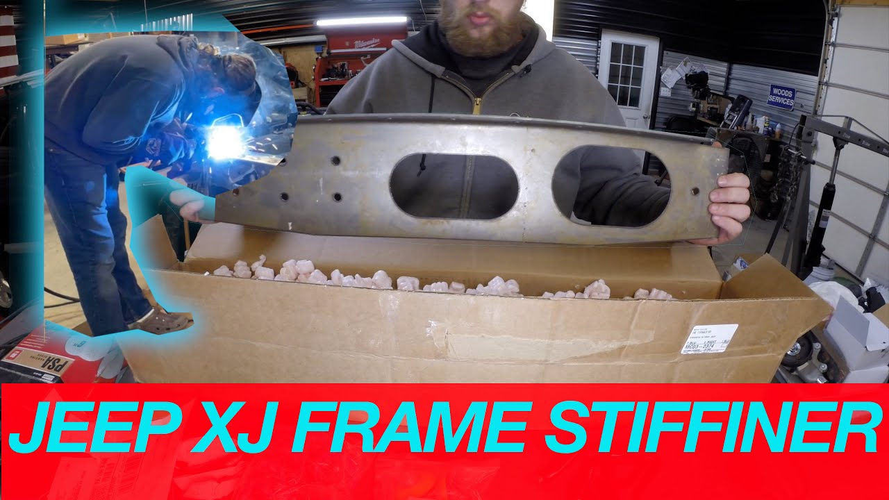 [ep9] Installing a Jeep XJ Unibody Stiffener behind the front bumper.  #jeepxj #jeep #betsyrossxj