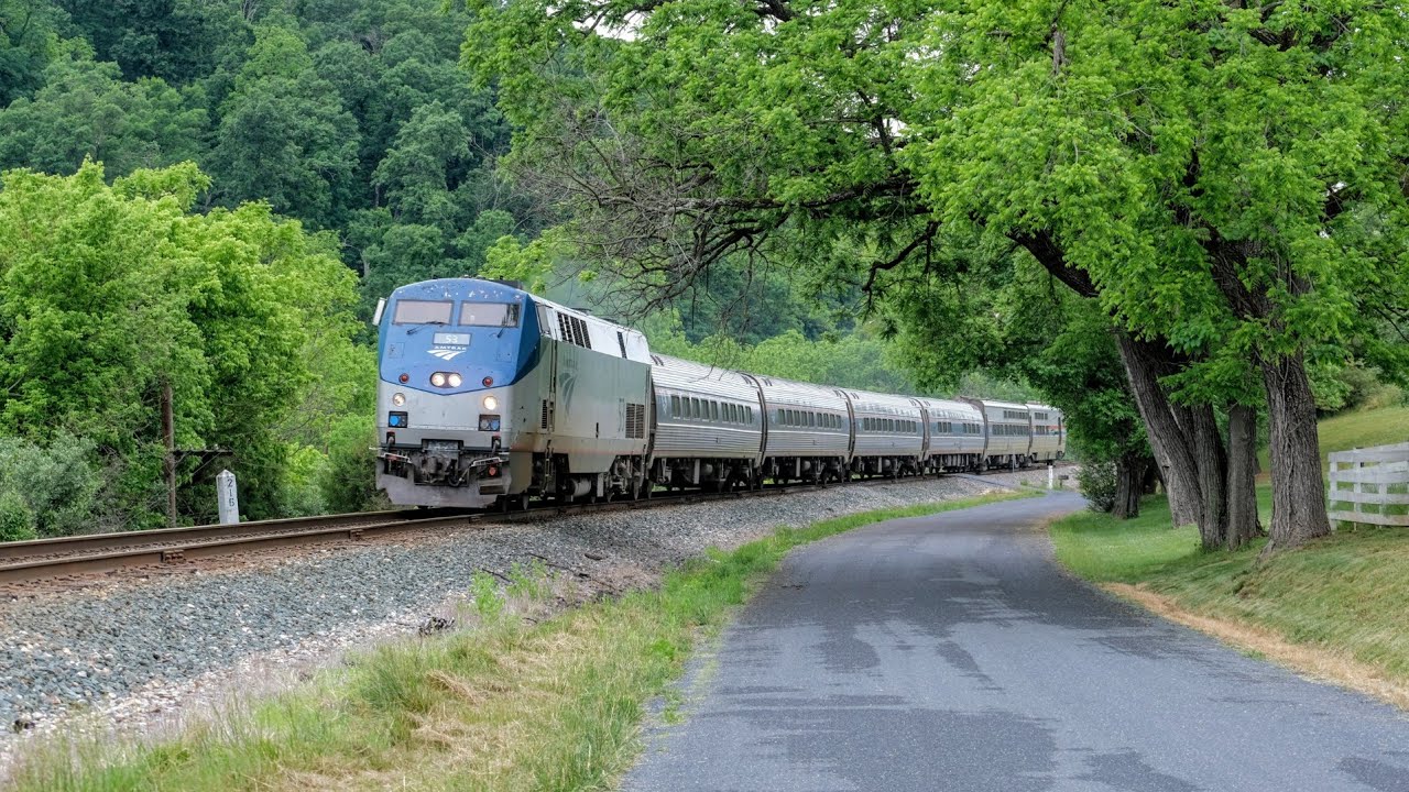 Amtrak's Cardinal & CSX on the Buckingham Branch around Staunton, VA - May 2021