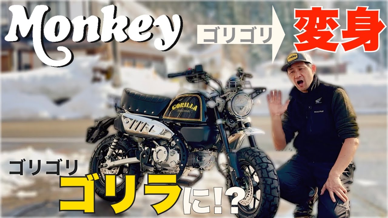 モンキー125をゴリラ化！専用キットで劇的変化12L巨大タンクで航続距離が倍増！純正との足つき・ポジションも徹底比較