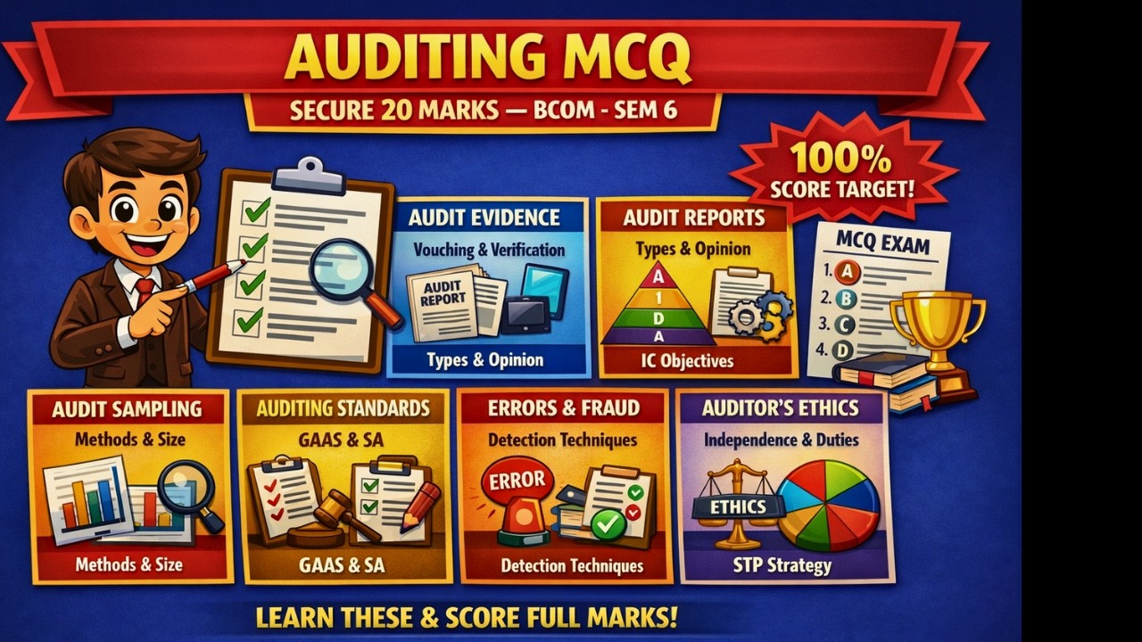 Auditing MCQ- Secure 20 marks-BCom-Sem6  #bcomsem6 #bcom #auditing