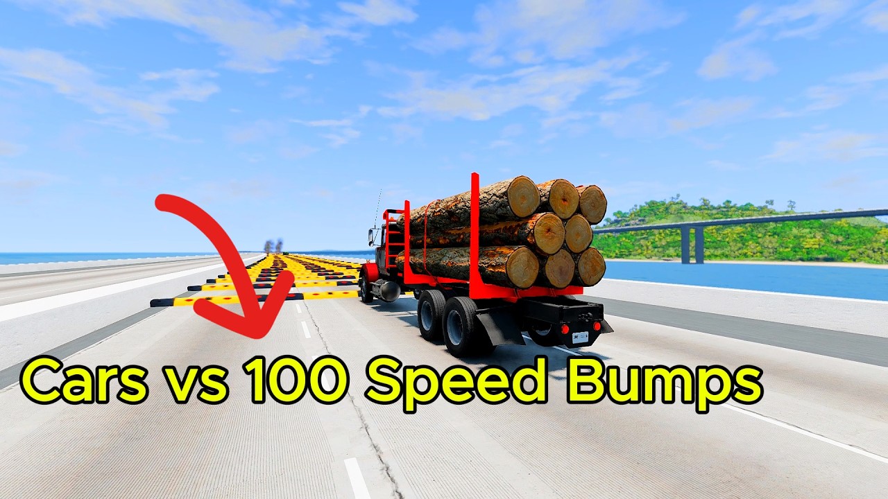 Cars vs 100 Speed Bumps #1– BeamNG Drive | BeamNG Legens