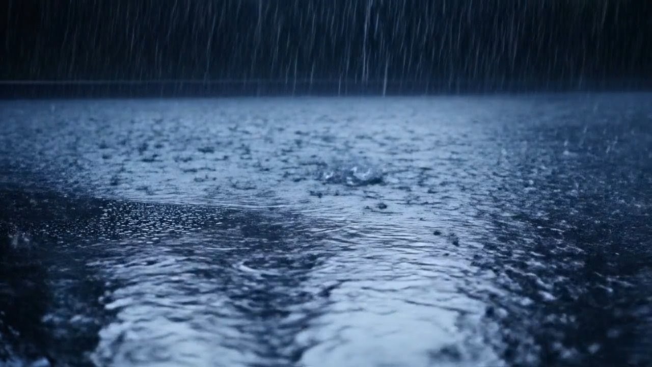 12 Hours of Heavy Rain in Darkness for Deep Sleep and Mindfulness