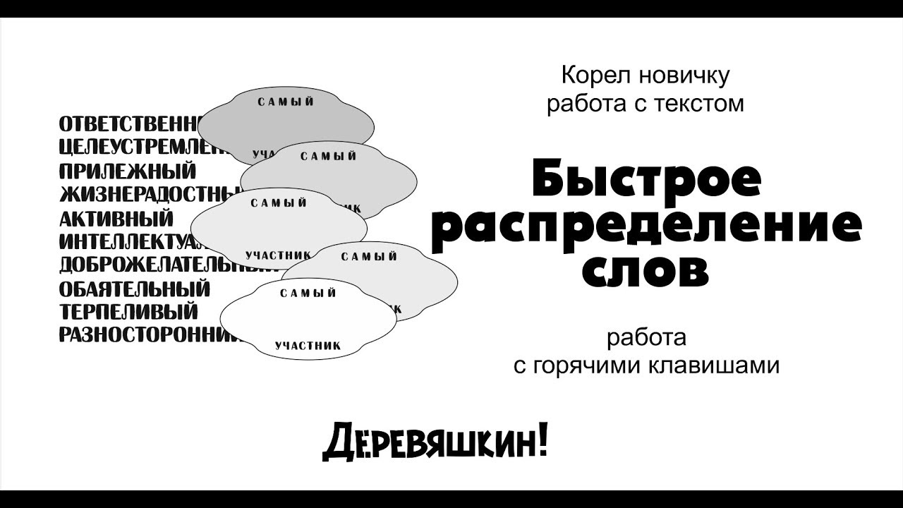 Работа с текстом и горячими клавишами или как распределить много разных надписей (или объектов).