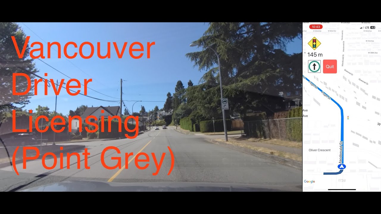 Vancouver driver licensing (Point Grey) - Road test practice route