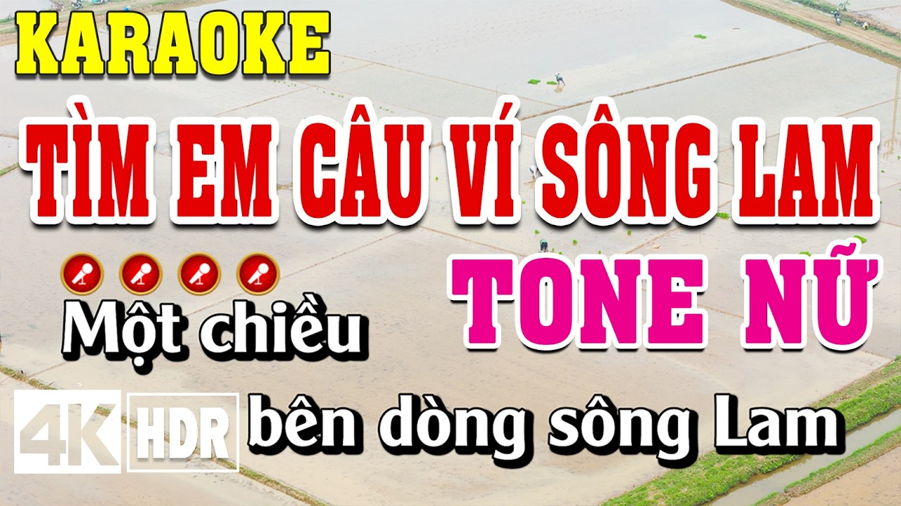 Tìm Em Câu Ví Sông Lam Karaoke Tone Nữ Beat Chuẩn | Đình Long Karaoke
