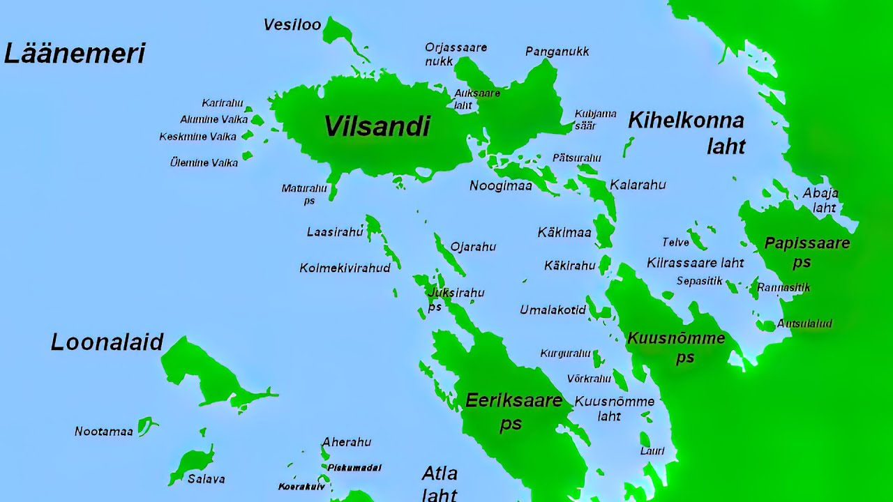 Vilsandi saar, Nootamaa, Salava saar ja Loonalaid.