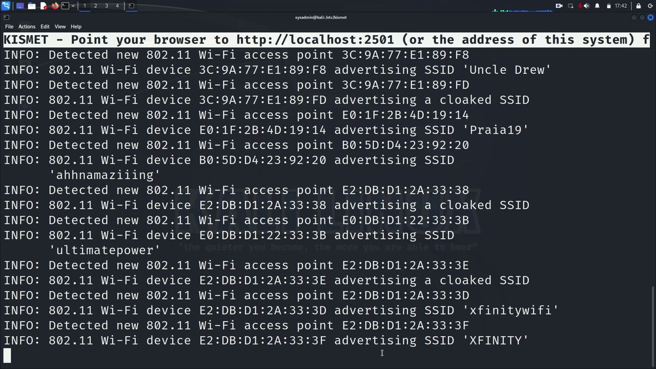 Kali Linux Wardrive Demo Using Kismet