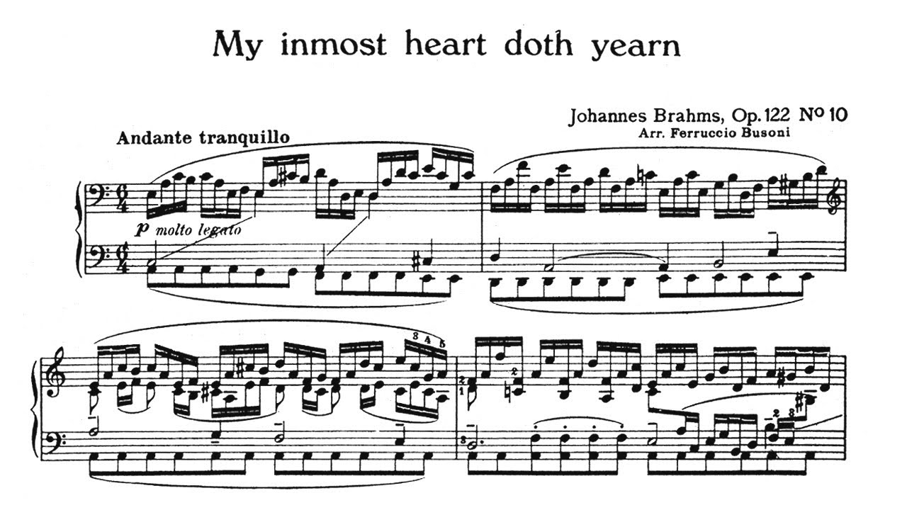 Brahms / Busoni: Herzlich Tut Mich Verlangen Op. 122 No. 10 - Paul Jacobs, 1979 - Nonesuch  N5-71375