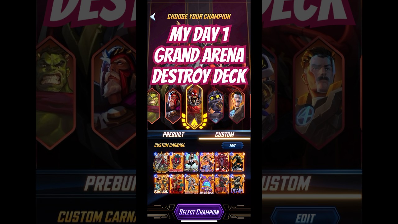 Мой #GrandArena Destroy Deck первого дня! #ltgm #marvelsnap #cardgame #marvel #nolucksgiven #newr...