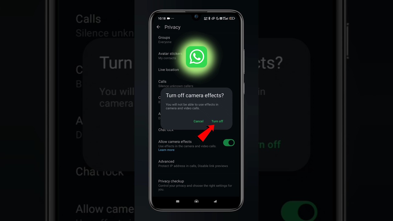 WhatsApp video call camera effect kaise off Karen | How to disable camera effect on WhatsApp #shorts