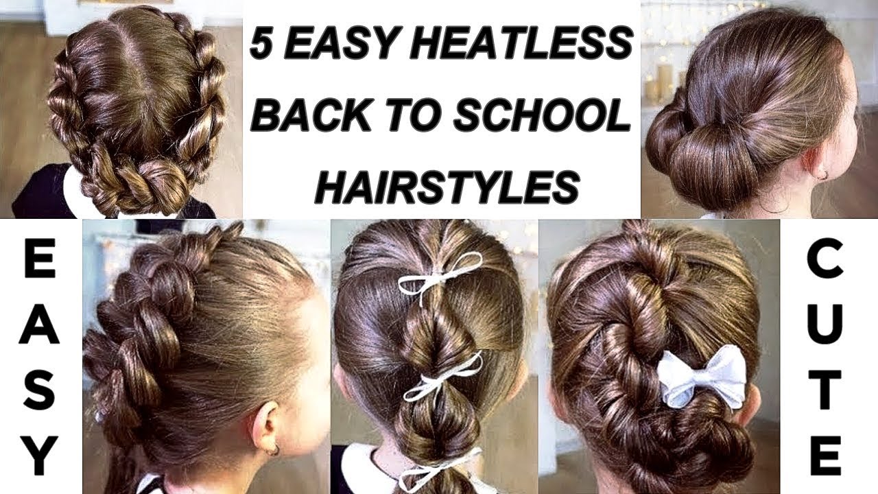 5 Easy heatless back to school hairstyles! 5 CUTE & EASY BACK TO SCHOOL HAIRSTYLES