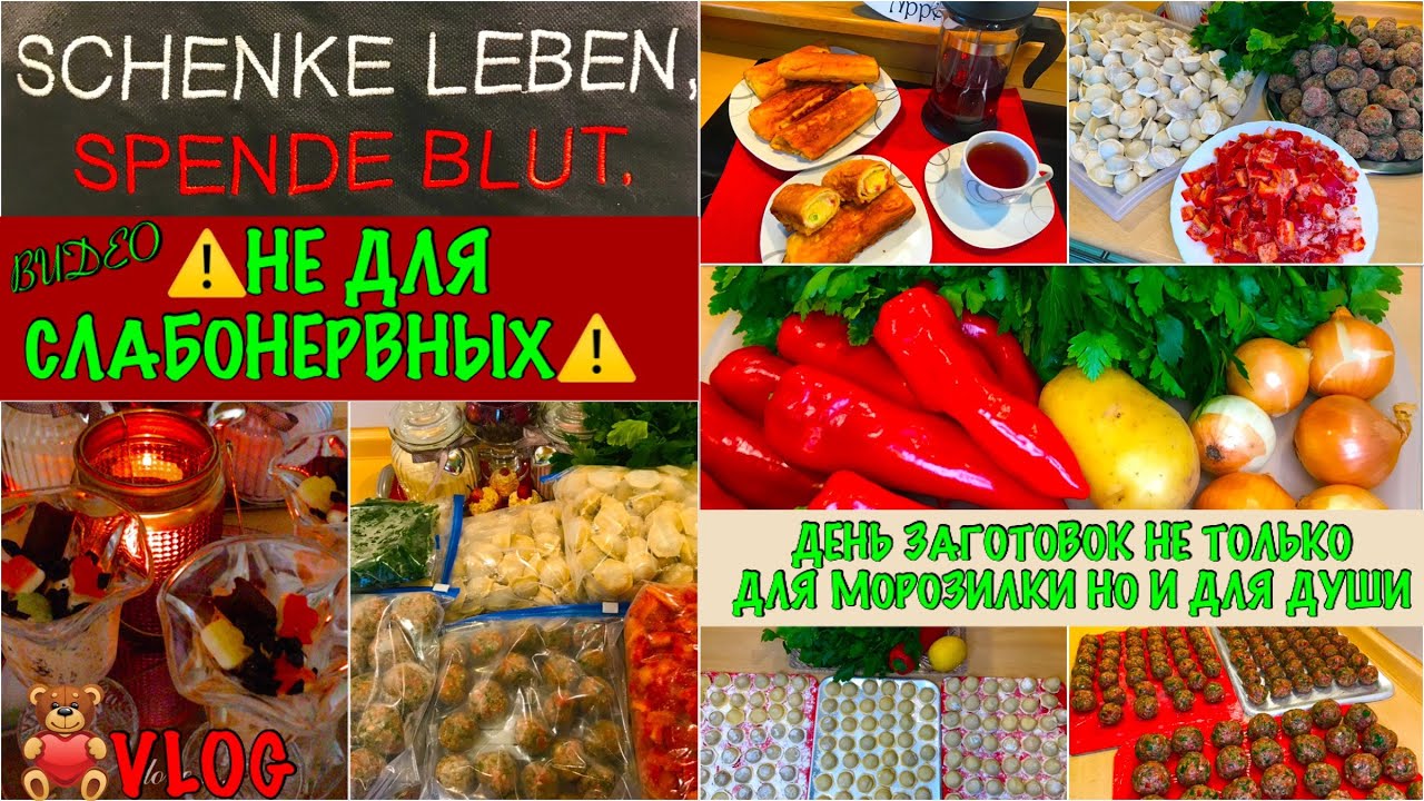 VLOG✨ДЕНЬ ЗАГОТОВОК🥟Я ДОНОР🩸КАК ЭТО?😱ВКУСНЫЙ ЗАВТРАК ИЗ ТОГО ЧТО БЫЛО🫔ЗАГОТОВКИ НА МЕСЯЦ В МОРОЗИЛКУ