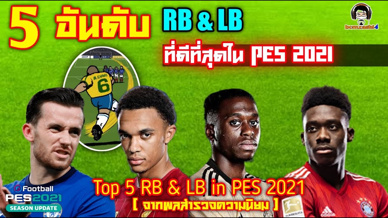 5 อันดับแบ็คขวาและแบ็คซ้ายที่ดีที่สุดใน PES 2021 : Top 5 Right & Left Back (จากผลสำรวจความนิยม)
