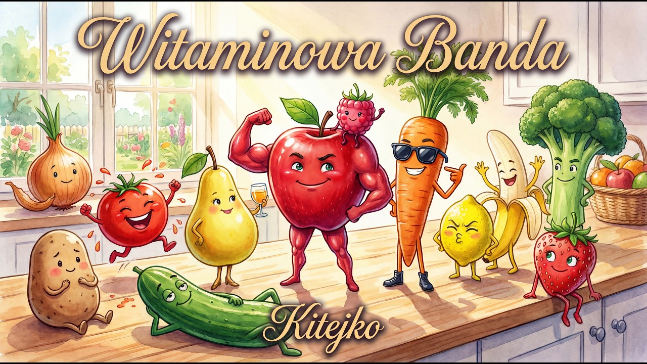 Kitejko - Witaminowa Banda | Piosenka dla dzieci o warzywach i owocach 🍎🥕🍌