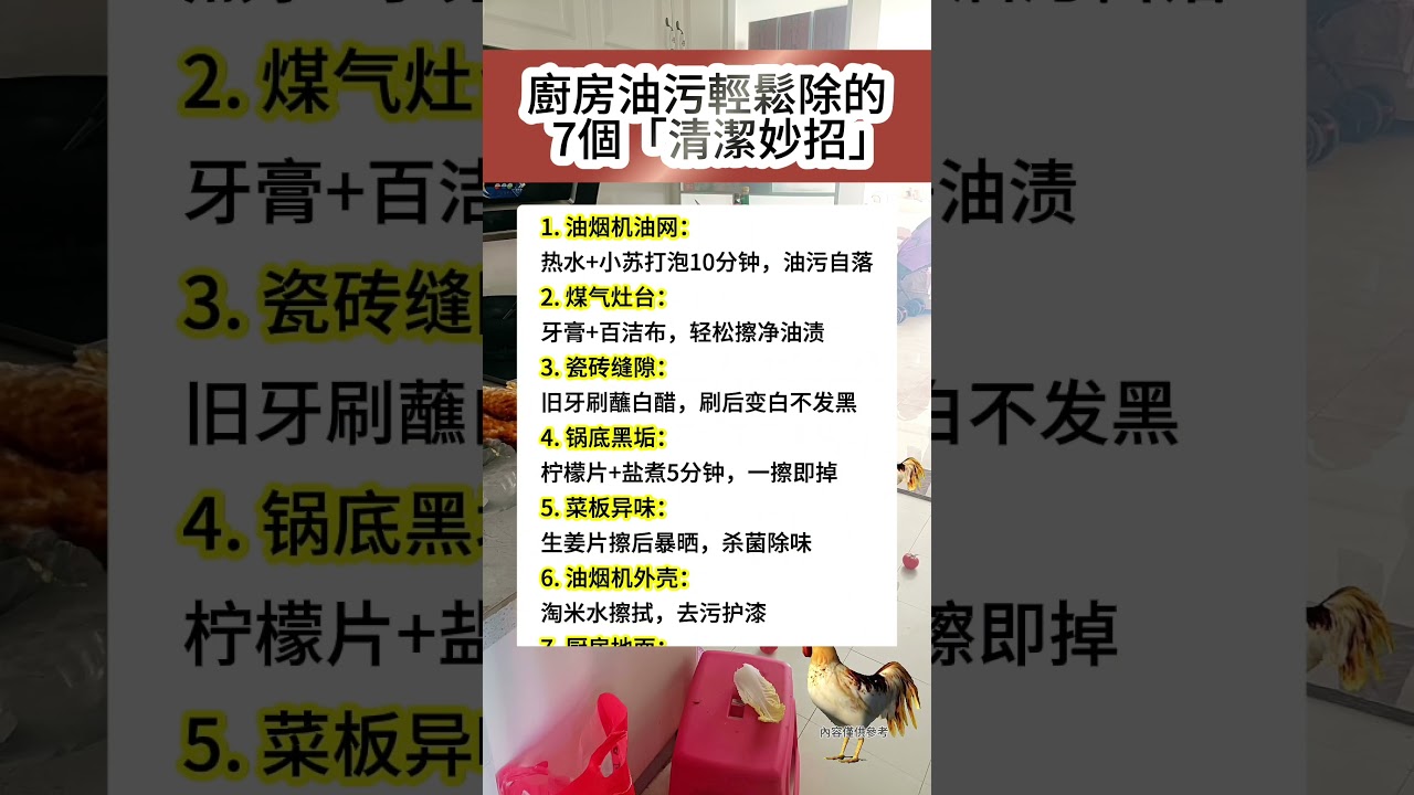 廚房乾淨，做飯都開心！
