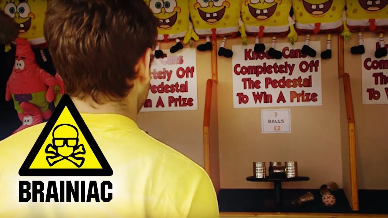 How to WIN Prizes at the Throwing Game - Funfair Physics | Brainiac