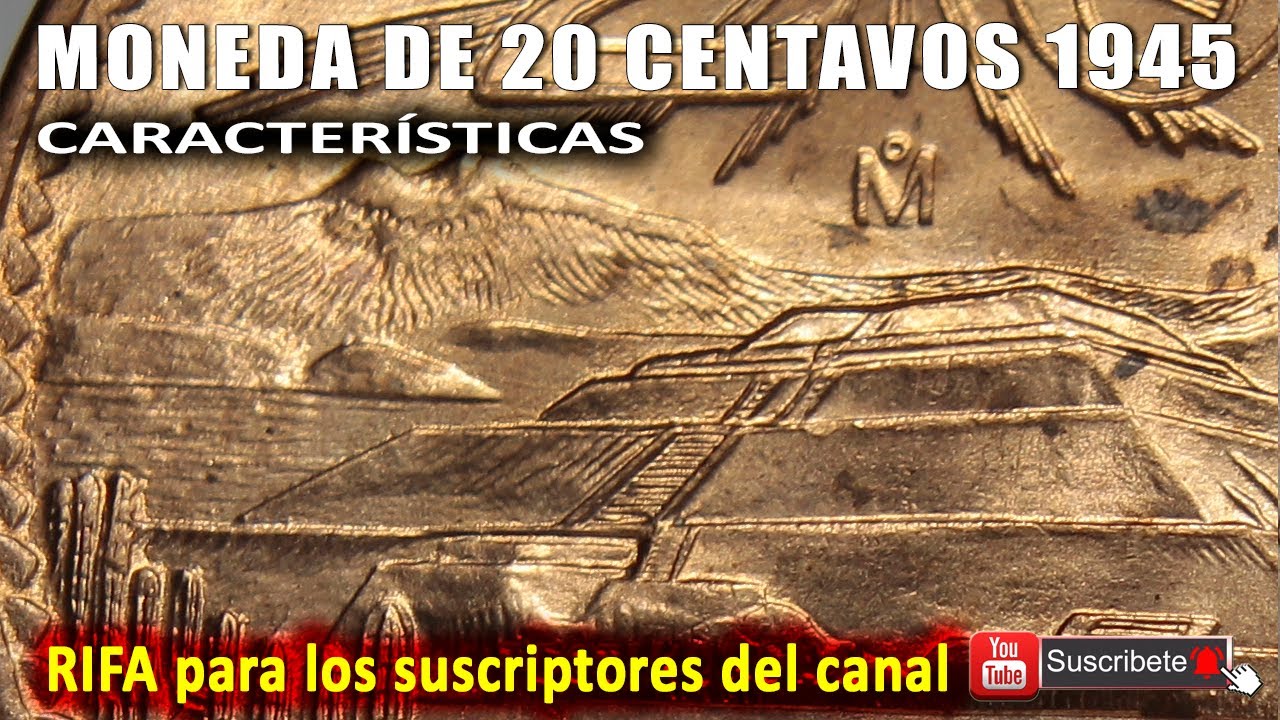 Moneda de 20 centavos 1945  M&eacute;xico
