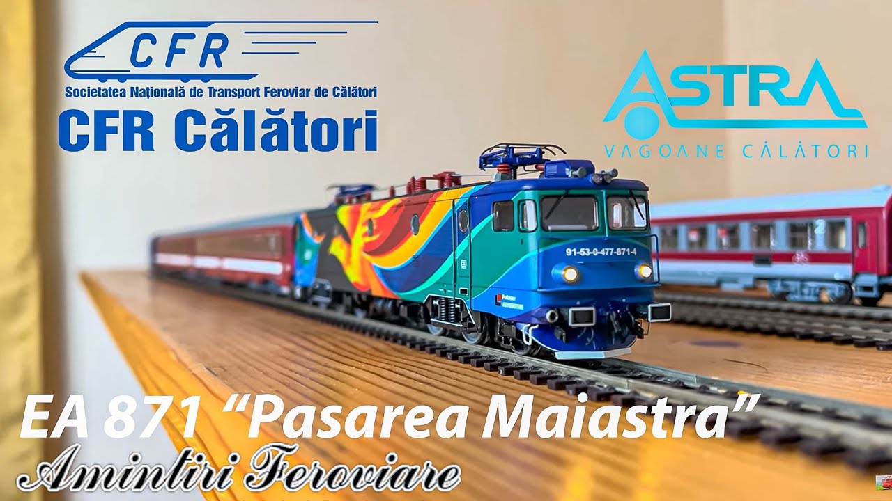 060 EA 871 Pasarea Maiastra cu IR 346-1 Dacia Bucuresti Nord - Wien Hauptbahnhof reproducere 2016 H0