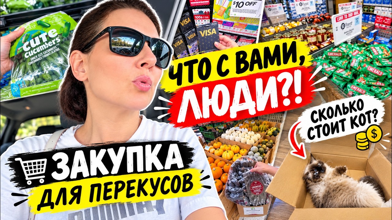 США Влог Что с вами, люди?! Закупка продуктов для перекусов Что подарить Лизе Семейный Влог USA VLOG