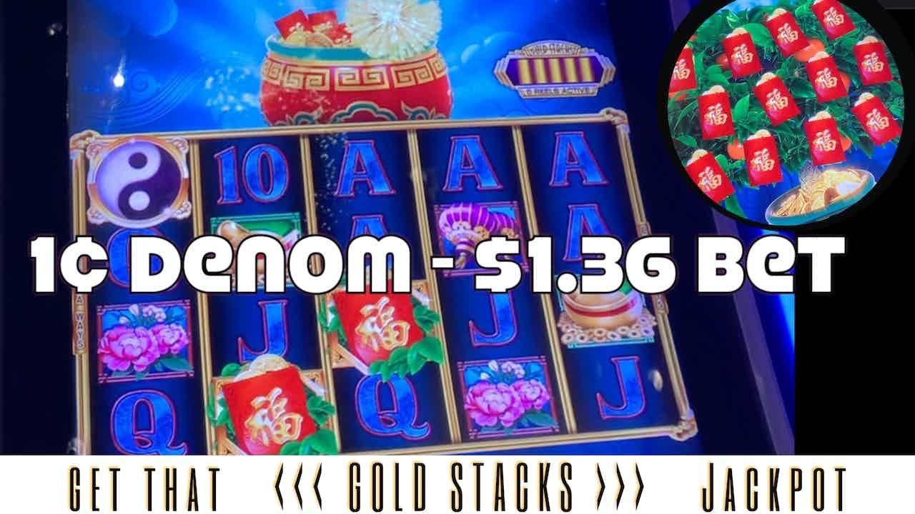 Gold Stacks Slot Machine $1.36 Bet 2 Bonuses Won 🍊Slot Machine Jackpot @ Harrahs Ak-chin Arizona