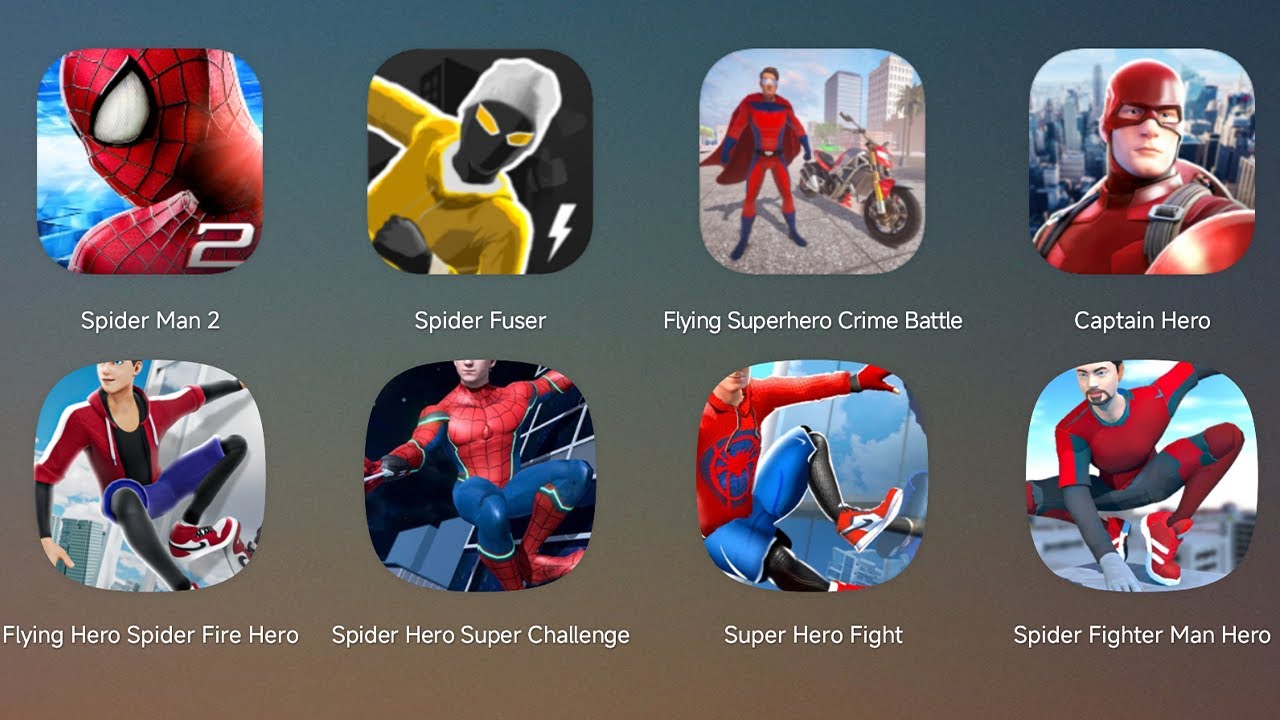 The Amazing Spider-Man 2,Spider Fuser,Captain Hero,Super Hero Fight,Spider Fighter,Flying Superhero