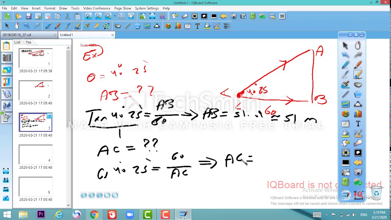 Angles of elevation and depression - زواية الارتفاع و الانخفاض - الصف الاول الثانوي
