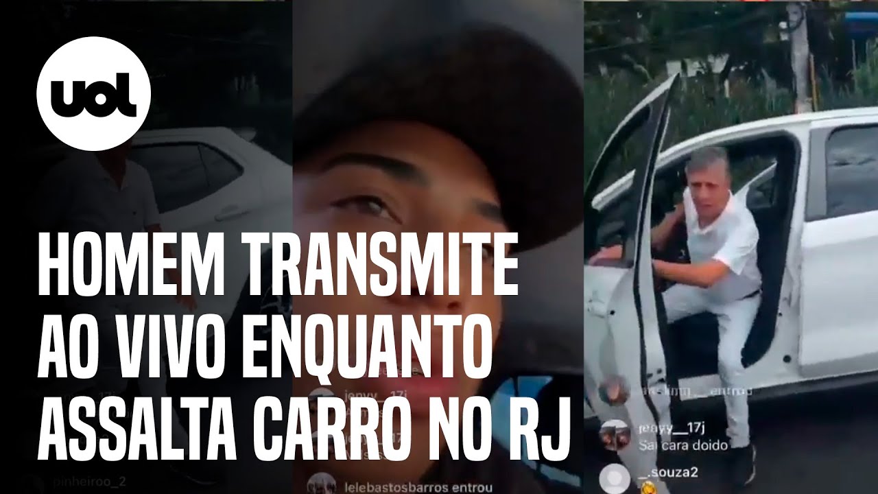 Assaltante faz live enquanto rouba veículo no Rio de Janeiro; veja vídeo