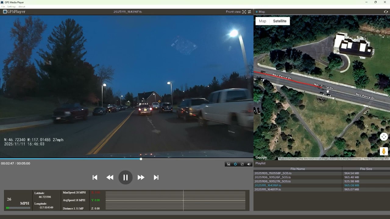 Terunsoul Dashcam GPS Mapping