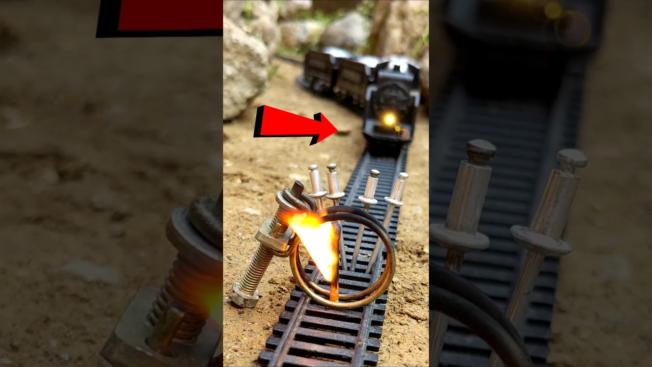 EXPERIMENT 😱 TRAIN VS RING BLOCKADE & STEEL EARTH SPIKES.. #experiment #train #locomotive #railroad