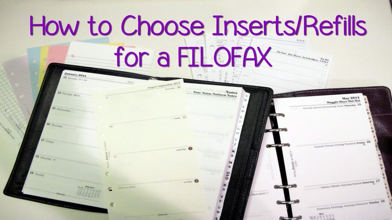 2013 Video Series: How to Choose Inserts/Refills for a FILOFAX