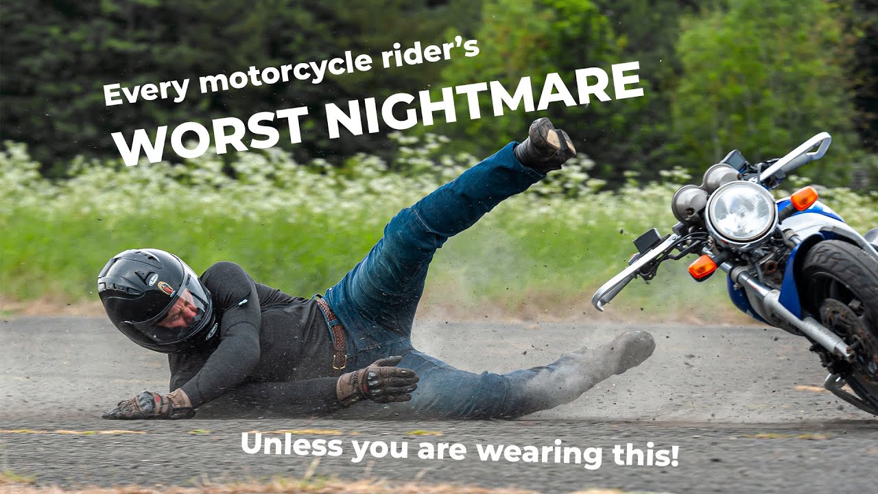Motorbike Crash with only a shirt on - every motorcycle riders worst nightmare
