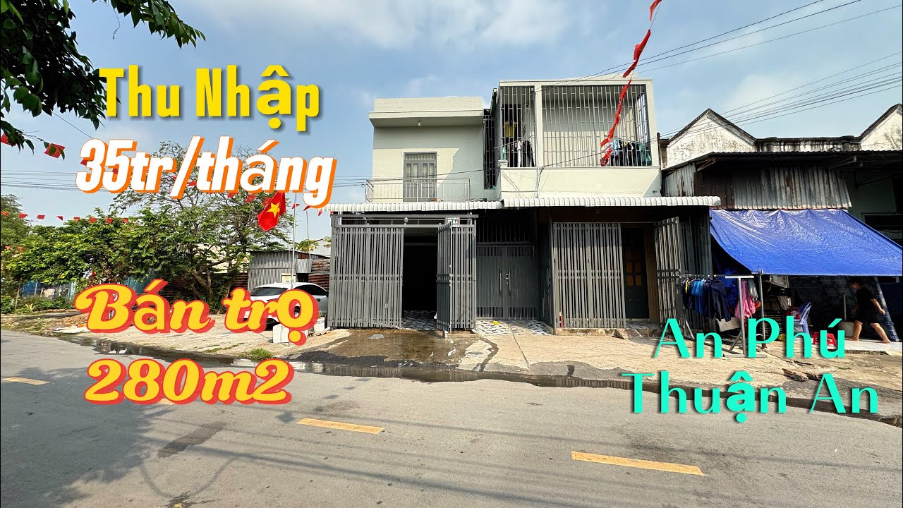 Bán dãy trọ gần Vòng Xoay An Phú, chợ Thông Dụng. 280m2(10x28). Giá 12ty TL mạnh 