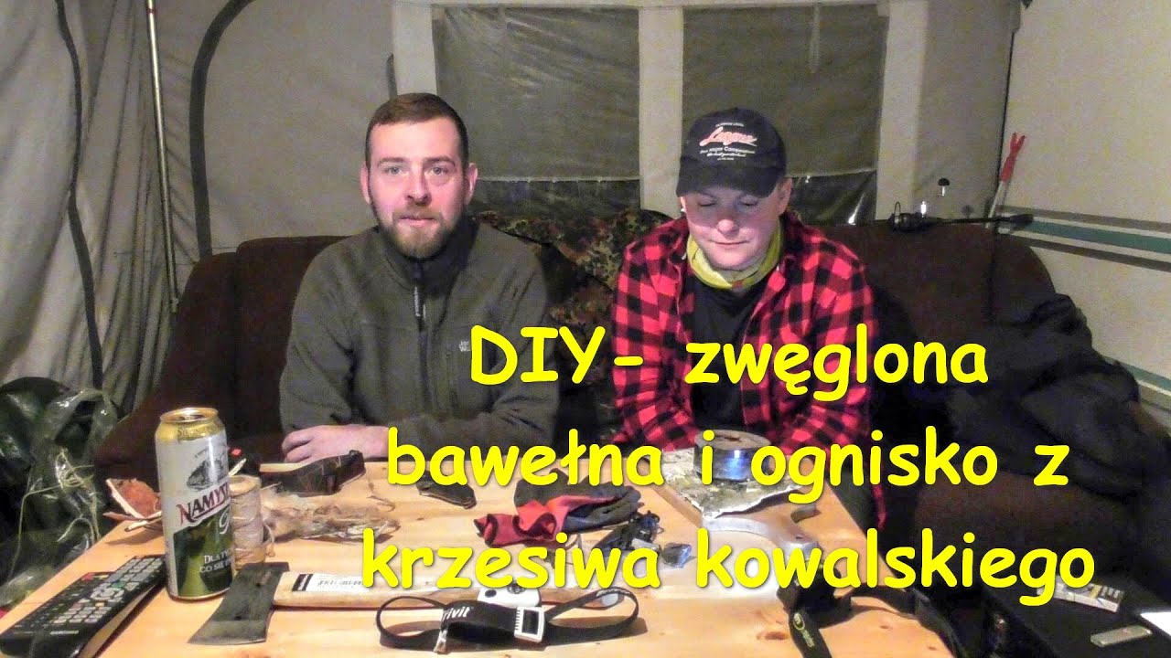DIY- zwęglona bawełna + ognisko z krzesiwa kowalskiego.