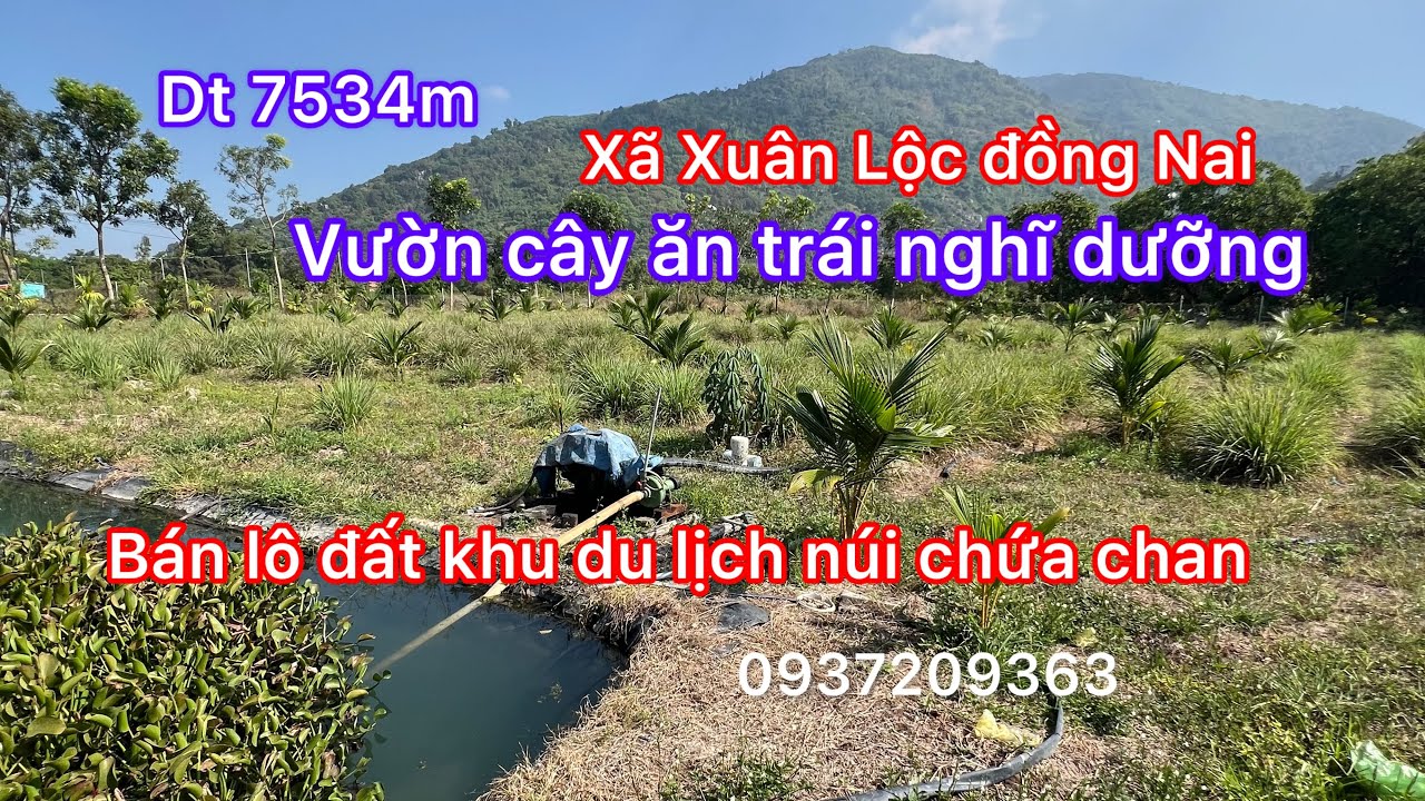 Cần bán lô đất khu du lịch núi chứa chan xã Xuân Lộc đồng Nai dt đất 7534m Vườn cây ăn trái