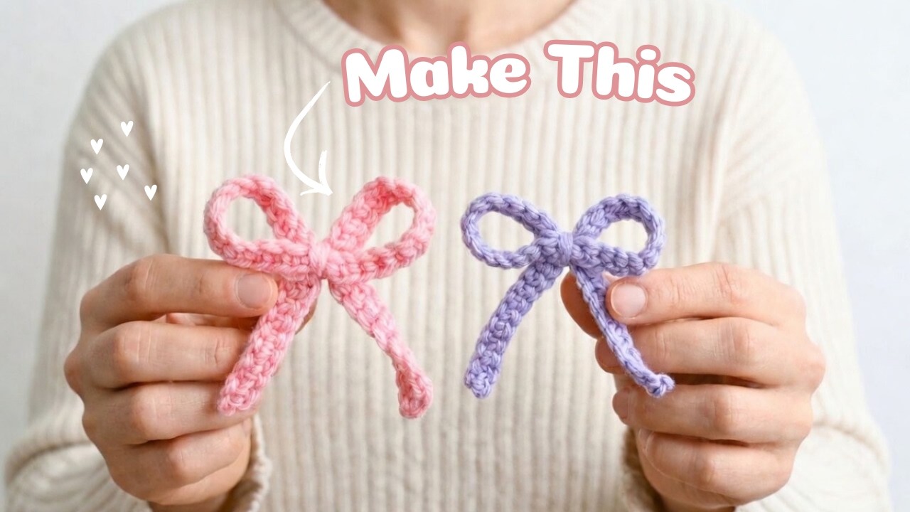 Простой мастер-класс по вязанию бантика крючком для начинающих 🎀