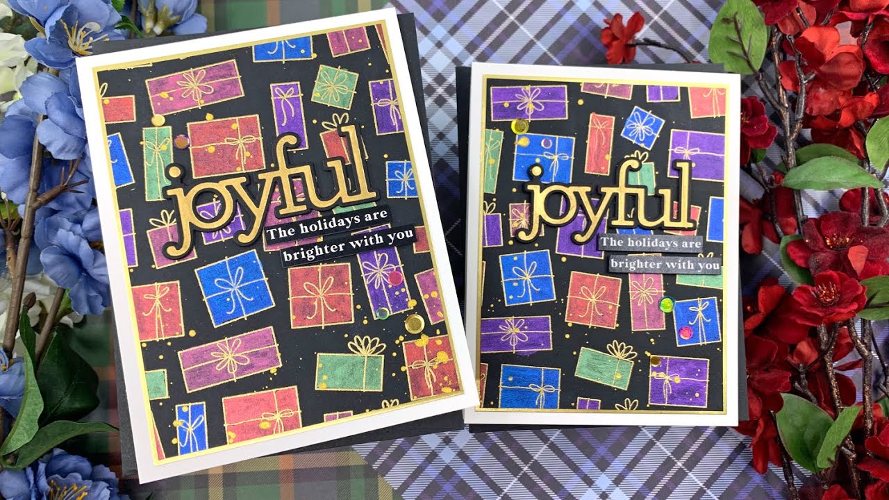 EASY Metallic Watercolor on Black Cardstock | AmyR Holiday 2022 Series #9