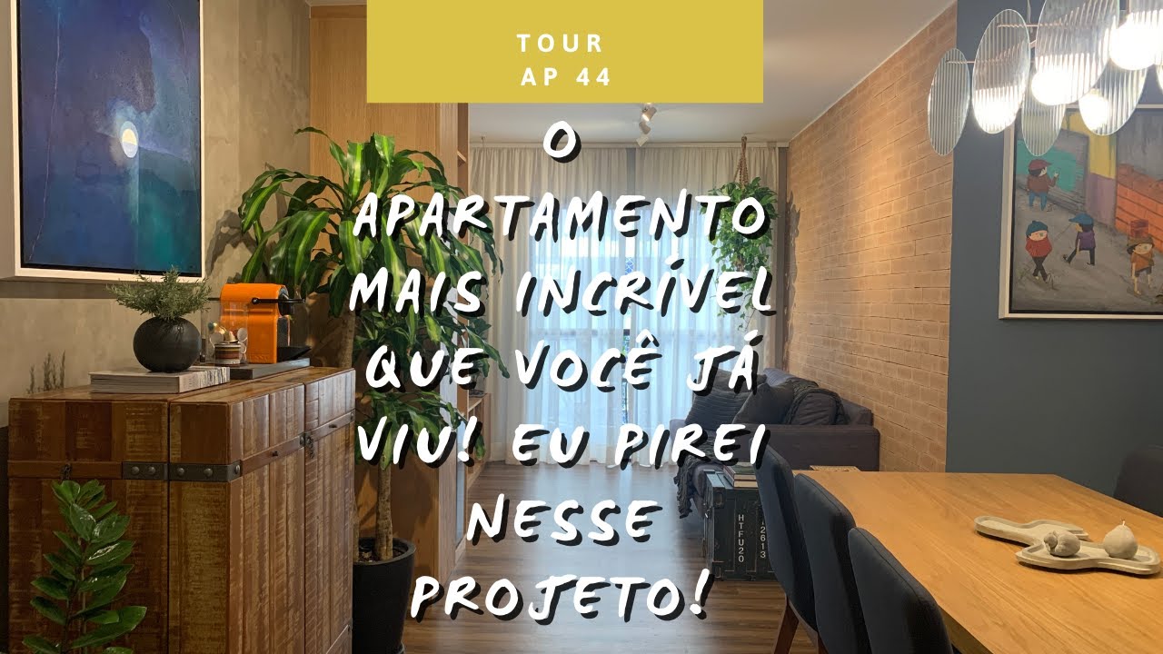 Tour Ap 44 - Cimento Queimado, Teto Amarelo e Pintura Diferente - o apê mais lindo que você já viu