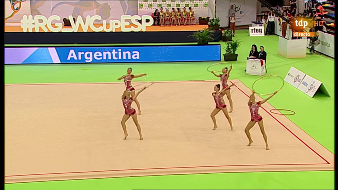 Gimnasia Rítmica Copa Mundial Guadalajara 2018 Conjunto Argentina 5 Aros